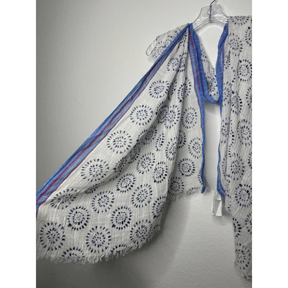 Gap Diamond Shibori Scarf Red White‎ Blue USA July 4th Americana Lightweight